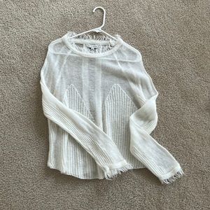 Off white sweater. Sheer side. Used. Good condition. Size med.